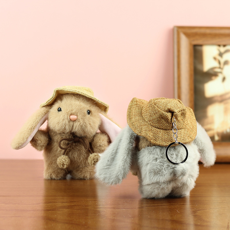 Adorable Peluche de Conejito, Colgante para Sombrero, Llavero, Adorno para Bolsa, Muñeco de Conejo Blanco, Regalo image 4