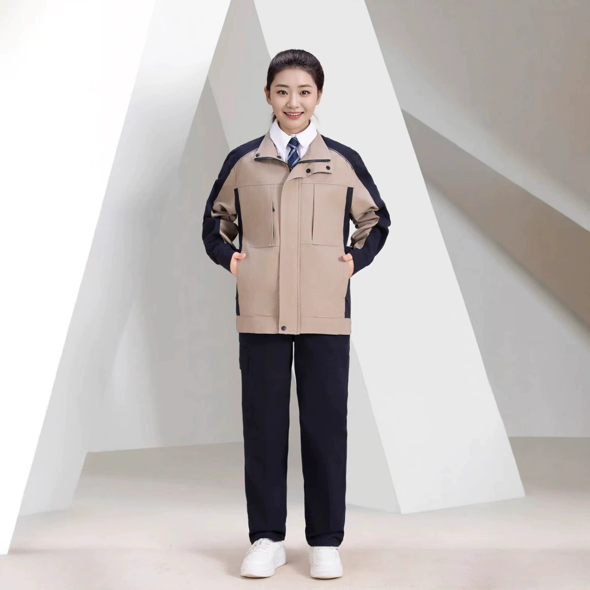 Комплект рабочей одежды для весны и осени, износостойкий и термостойкий, подходит для заводских цехов, автосервисов, дышащая рабочая одежда из чистого хлопка.