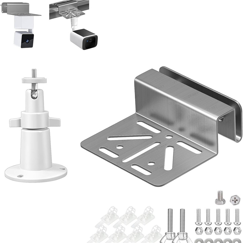 不锈钢监控支架排水槽CCTV摄像头支架屋檐固定万向调节通用亚马逊