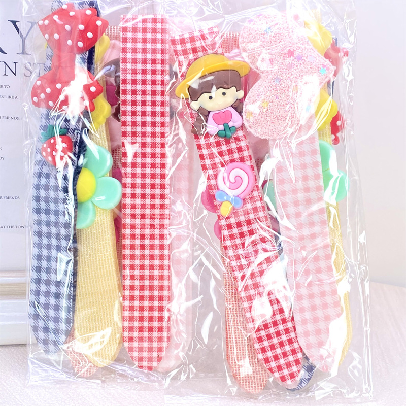 Tiktok populares accesorios para el cabello con velcro para niños verano niñas flequillo pegatinas Cabeza trasera pegatinas de cabello roto banda para el cabello Accesorios al por mayor