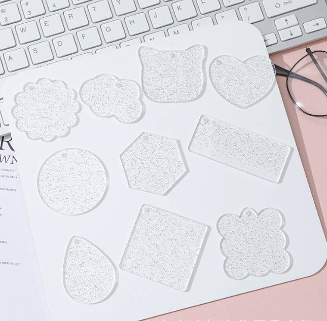 Transparent glitter mix and match 20 pieces - give bead chains and five stickers  + ¥3.65 