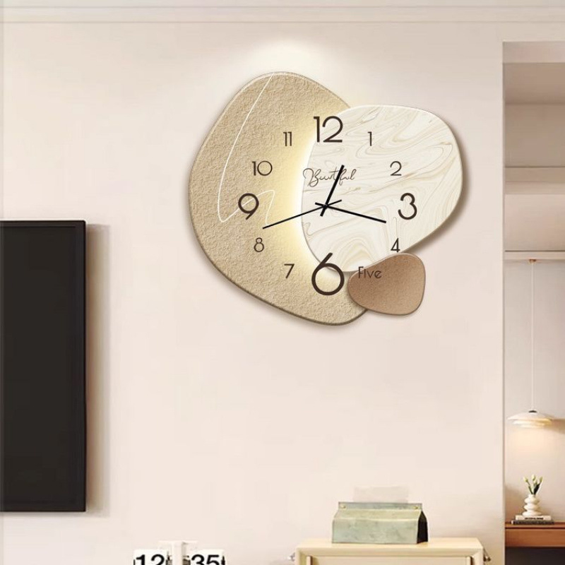 Reloj de decoración doméstica nórdica simple sin agujeros perforados reloj de pared sala de estar sensación de diseño creativo de reloj de pared silencioso