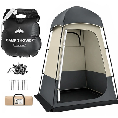 Avtomobil dam çadırları | tent - gray-tent-shower-bag-set-whitehead-single