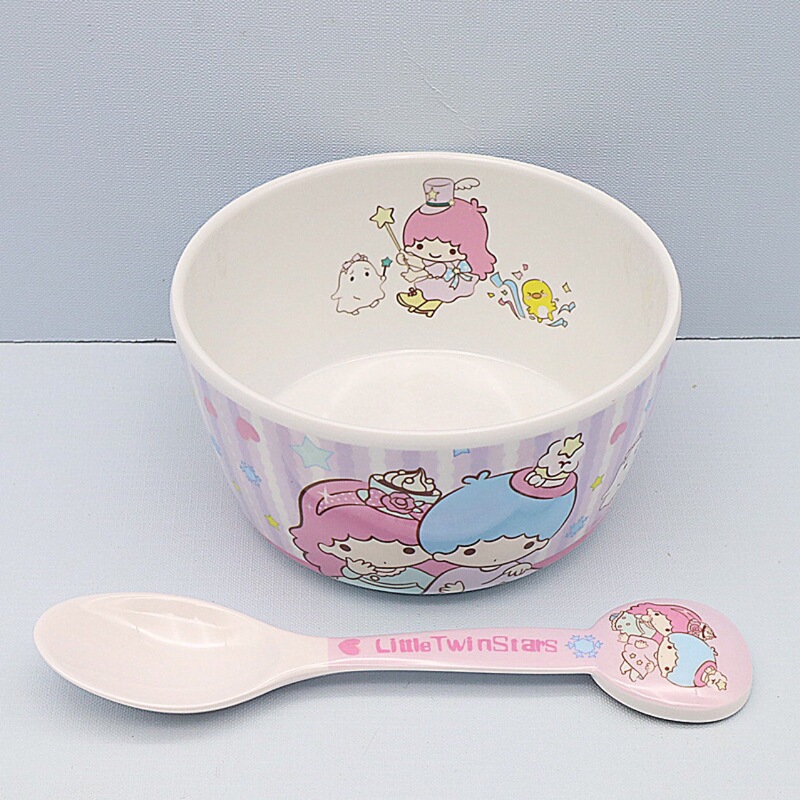Japanese-Style Cartoon Melamine Soup Bowl Children's Eating Bowl Baby Cute Shatterproof Hello Kitty Children's Bowl Spoon Tableware Set