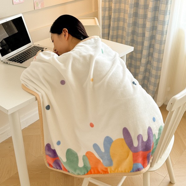 Mantón de lana de leche manta de invierno manta de capa gruesa cama siesta de oficina sofá de lana de coral manta para cama image 13