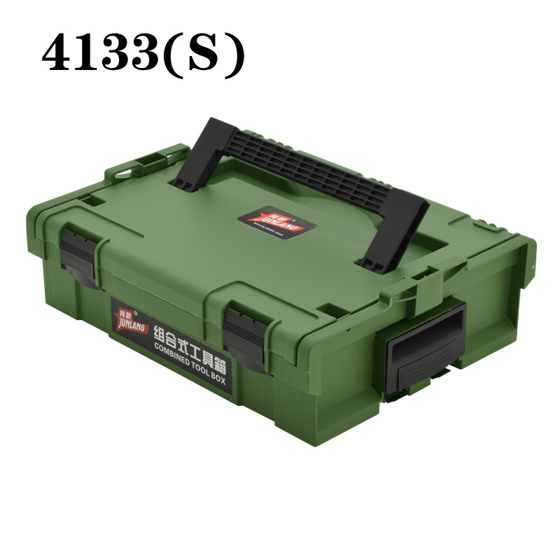 Caja de herramientas de hardware portátil apilada de Huanwolf perforador eléctrico carpintero decoración maestro caja de almacenamiento combinada multicapa