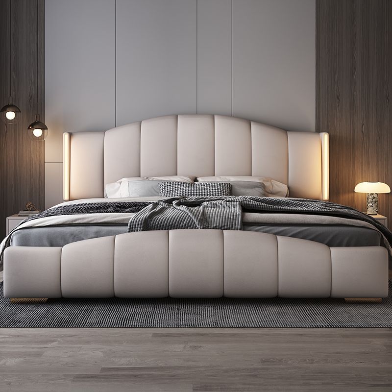 床头灯款主卧豪华床现代意式主卧床双人1.8x2米网红皮床1.5米家灬