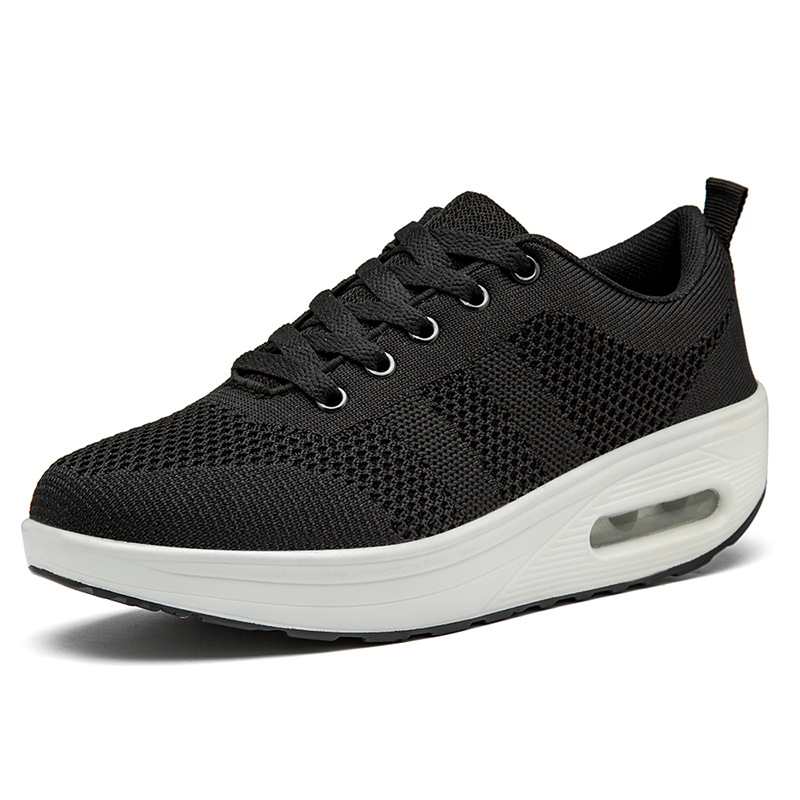 2026 primavera y otoño nuevos zapatos deportivos casuales de malla transpirables coreanos zapatos de rotación de suela gruesa zapatos de mujer zapatos de cojín de aire