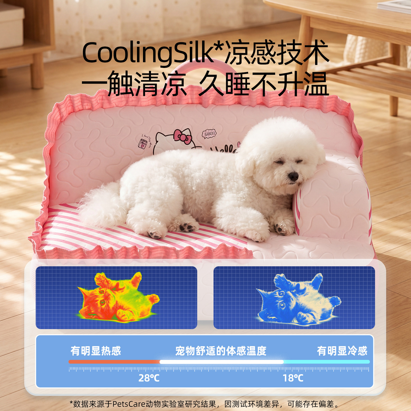Primavera y verano pet nido Kitty sofá de látex de hielo co-branding feline cool dog nido gato pequeño y mediano cama de perro