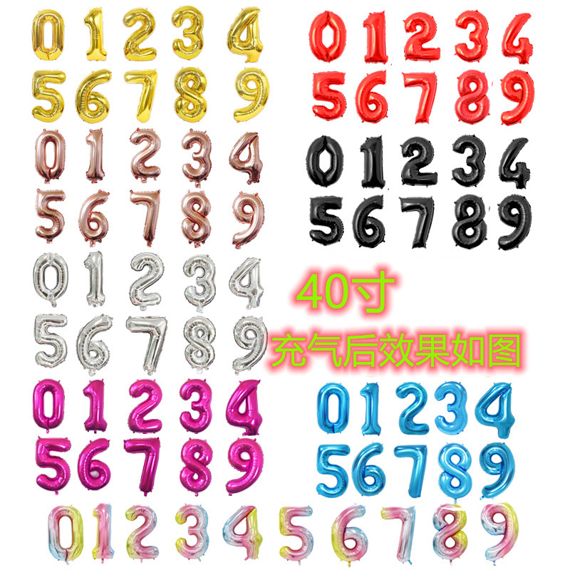 Single package of hardcover paper card 40-inch American version large number balloons individually packaged birthday party decoration arrangement balloons