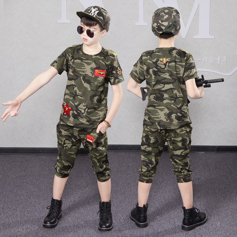 Set di abbigliamento mimetico per il campo estivo per bambini delle forze armate 2023 Nuovi ragazzi e bambini Addestramento speciale militare_voghion.com