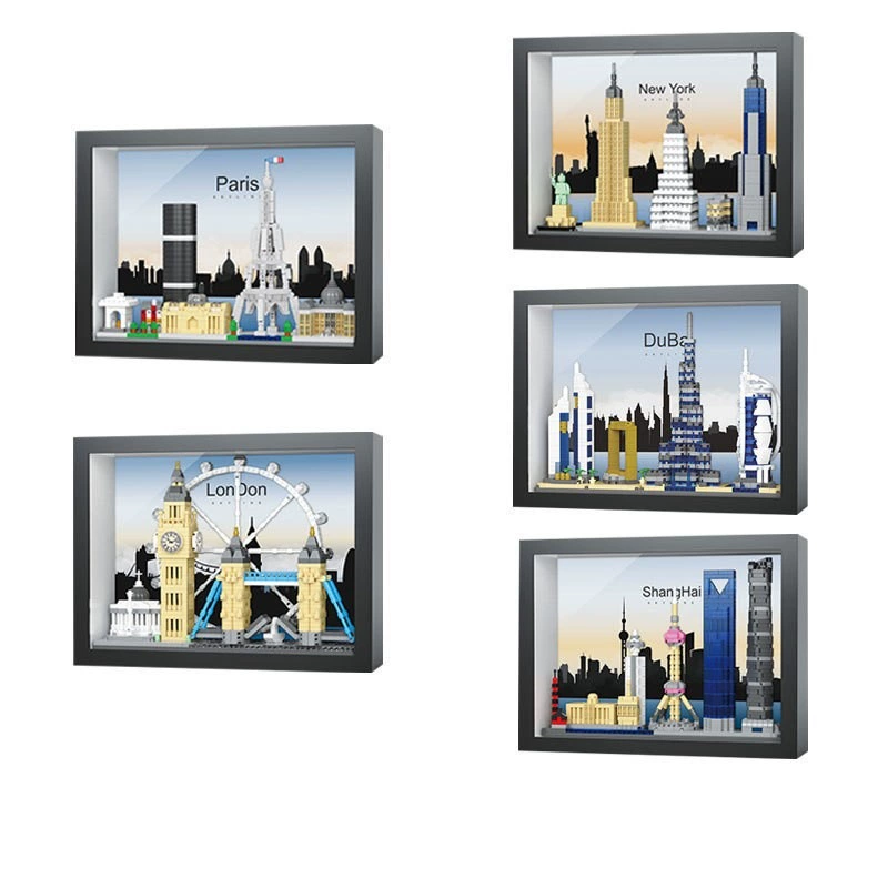 Jihui Micro Particle Particle Assembling Building Block Toy M3228-M3232 Skyline Series Wholesale Delivery