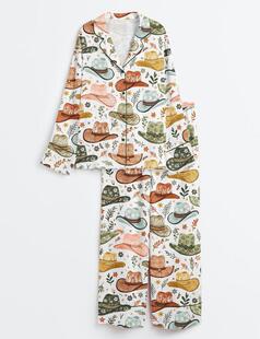 J 49491 Couple's Cartoon Print Pajamas ��H˯�� �羳�W��