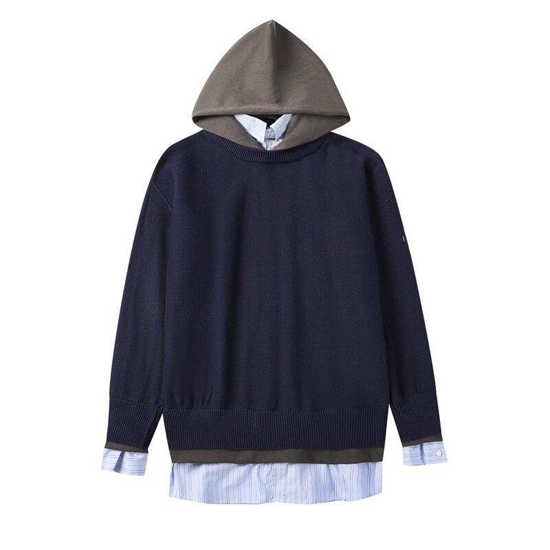Autumn and Winter New High-Quality Original Paris B Brand Celebrity Hu Bing Same Style Heavy-Duty Fake Three-Piece Shirt Patchwork Sweatshirt Autumn and Winter New High-Quality Original Paris B Brand Celebrity Hu Bing Same Style Heavy-Duty Fake Three-Piece Shirt Patchwork Sweatshirt
