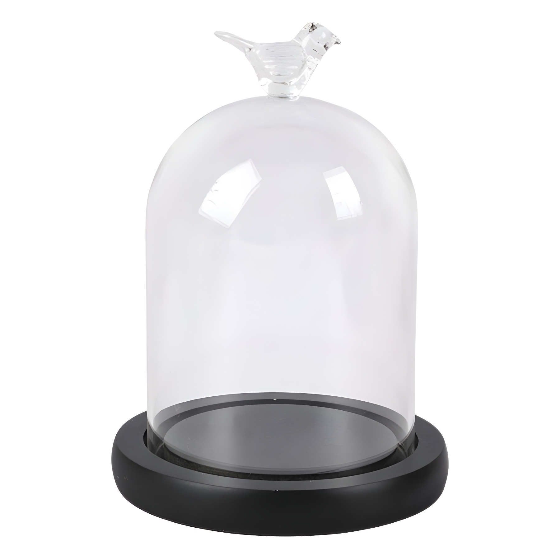 Cubierta de vidrio de flor eterna transfronteriza, forma de pájaro, figura de arcilla, bloque de construcción de boda, cubierta transparente a prueba de polvo, decoración de mesa