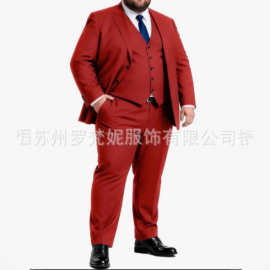 新款3件套男式西装加大加长经典修身男士西装套装夹克背心裤子