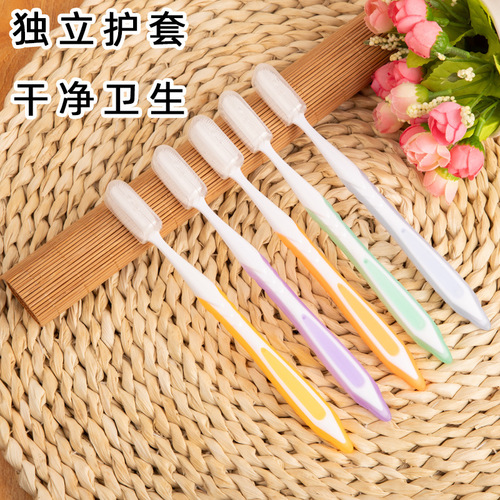 Aishukou silicone nano toothbrush 5 barrel dustproof sheath adult household soft bristle toothbrush wholesale