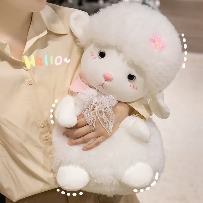 小羊公仔羊卷卷毛绒玩具娃娃机公仔扎染羊儿童抱枕办公玩偶伴手礼