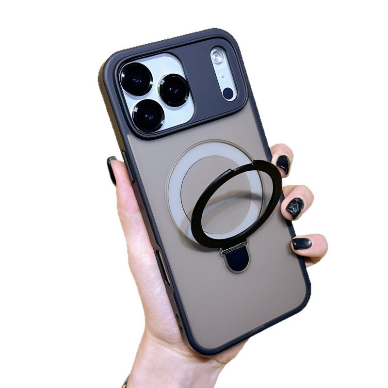 适用iPhone17PROMAX手机壳肤感磁吸支架苹果17带镜头膜防摔保护套|undefined