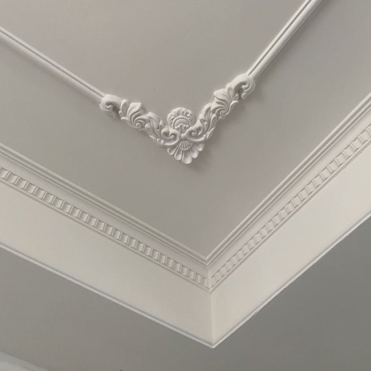 法式石膏角花装饰拼花欧式雕花天花板客厅浮雕卧室背景