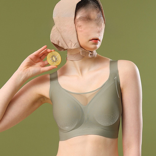 Online shopping network sheer style large bust reducing bust ultra-thin anti-sagging adjustable seamless plus-size women's bra