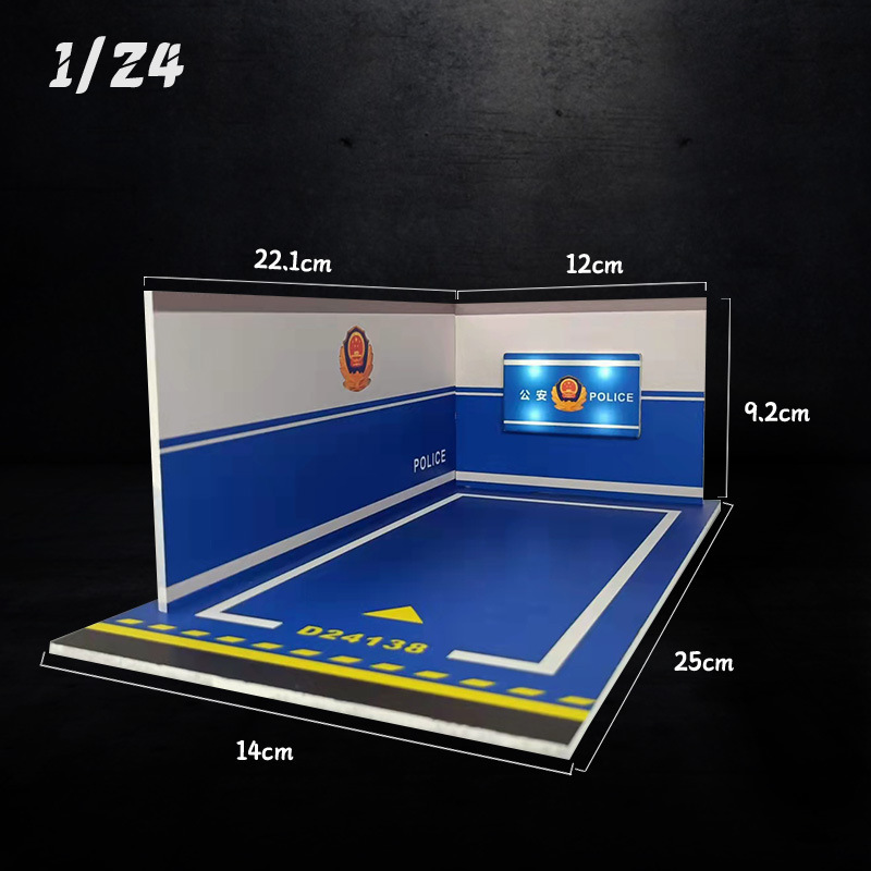 Aleación modelo de coche 1:32 y 1 relación 24pvc subterráneo estacionamiento edificio modelo iluminación en vivo escena Decoración