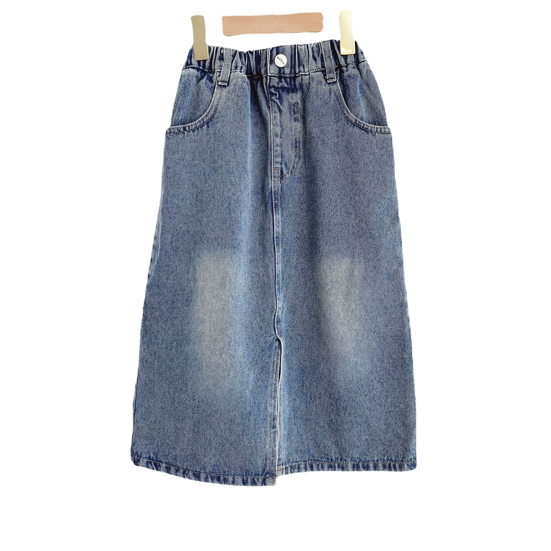 Summer children's soft denim denim skirt, nostalgia, for teenagers