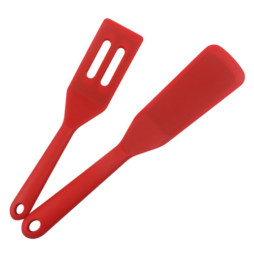 Silicone Egg Scramble Spatula Set Brownie Cake Cookies Spatula 2-Piece Set Small Size Non-Stick Pan Specific Spatula