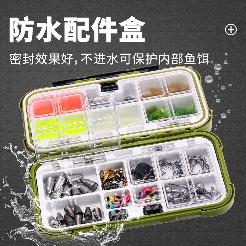 Weihe 221 piezas texas grupo de pesca luya traje de cebo ola escalada VIB cebo suave gancho lentejuelas traje weihai transfronterizo