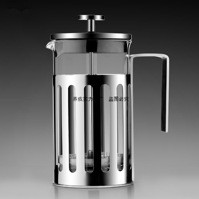 加厚不锈钢法压壶滤压泡茶壶冲茶器 耐高温玻璃咖啡壶 ktv冲茶壶