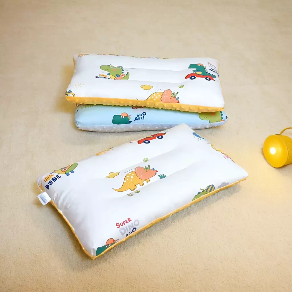 儿童豆豆绒枕头婴幼儿卡通安抚枕芯幼儿园午睡枕纯棉小枕头批发