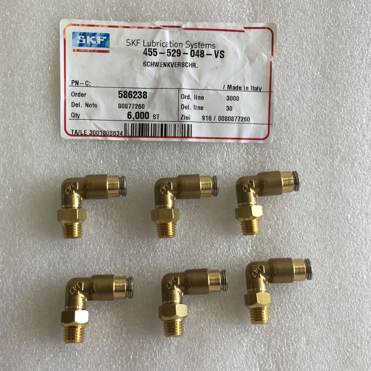 【官方授权】SKF VOGEL /褔鸟/黄铜铰接快插接头455-529-048-VS