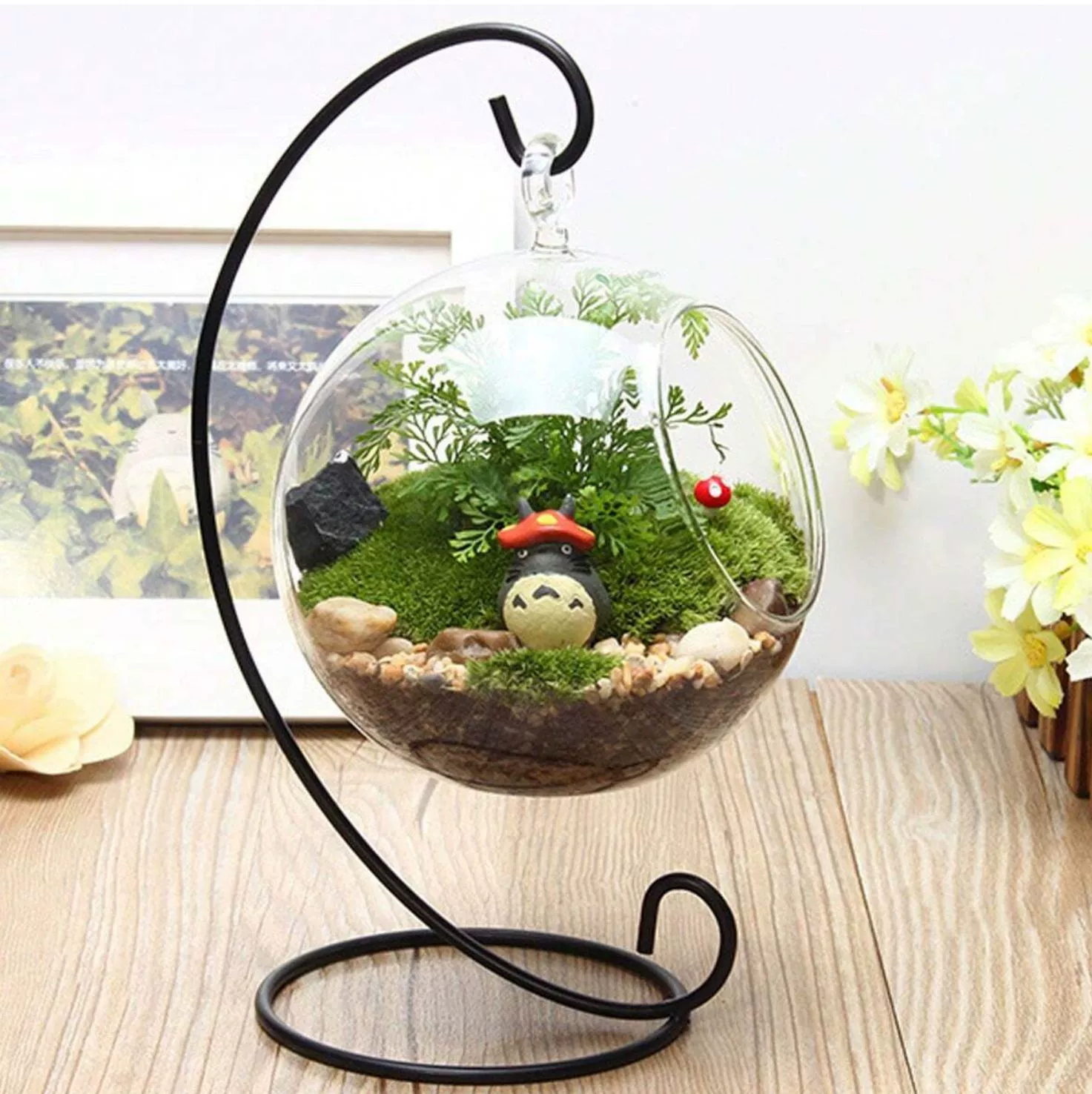 Микро-ландшафтная экологическая бутылка, мини-зеленое растение в горшке, сделай сам, мх, растение, креативные украшения для стеклянной бутылки, бутылка с косым горлышком, подвесная бутылка