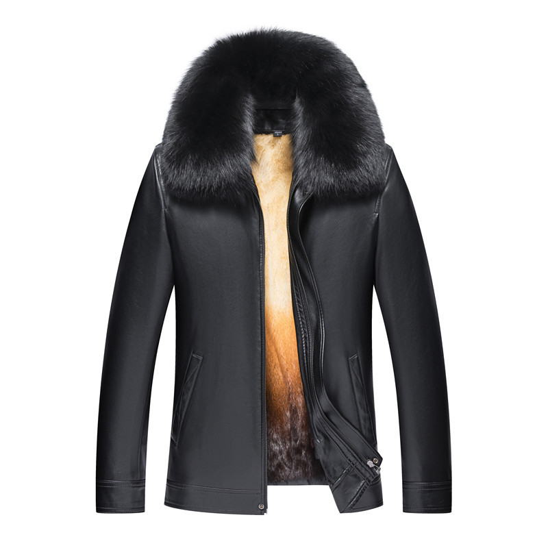Haining genuine leather jacket men's overcoat sheepskin gold mink…