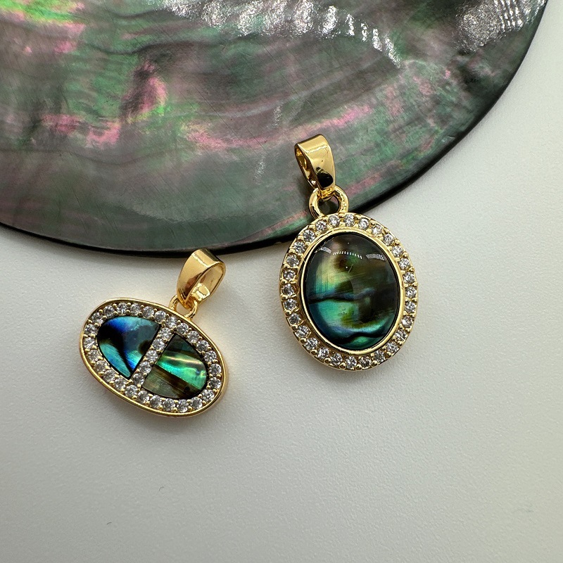 5g Weight Pendant Jewelry Making Type Shell Inlay Material DIY Jewelry Accessories Classification 1 Piece Quantity Copper Material Round Pattern Plating, Inlay Design Basic, Simple Style, Classic Style Style 1 Piece Copper Shell Round Pendant 11