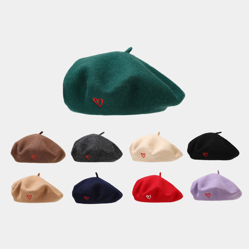 Retro woolen beret