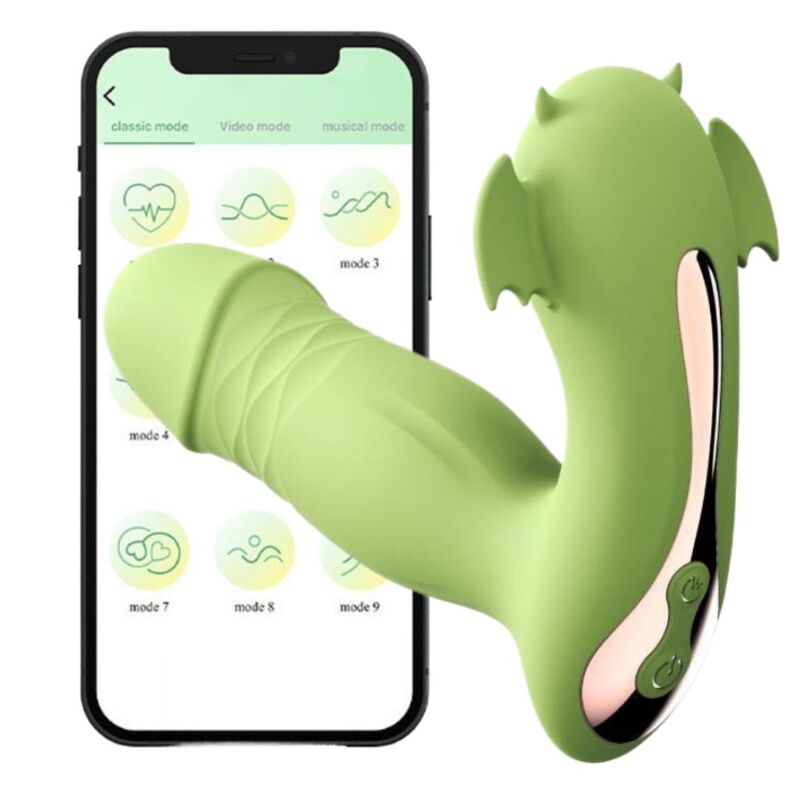 Little Devil Wearable Vibrating Egg with Suction and Heating, App-Insertable Remote Control Adult Sex Toy for Women