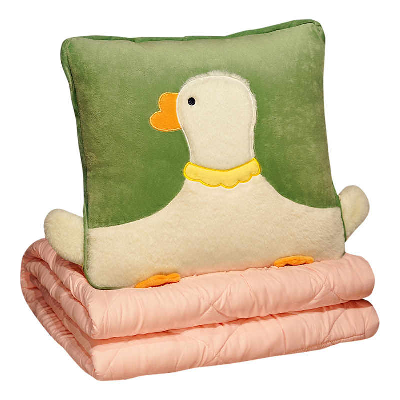 Cojines de dibujos animados gansos dos en uno almohada plegable cojines de coche de oficina siesta almohada sofá