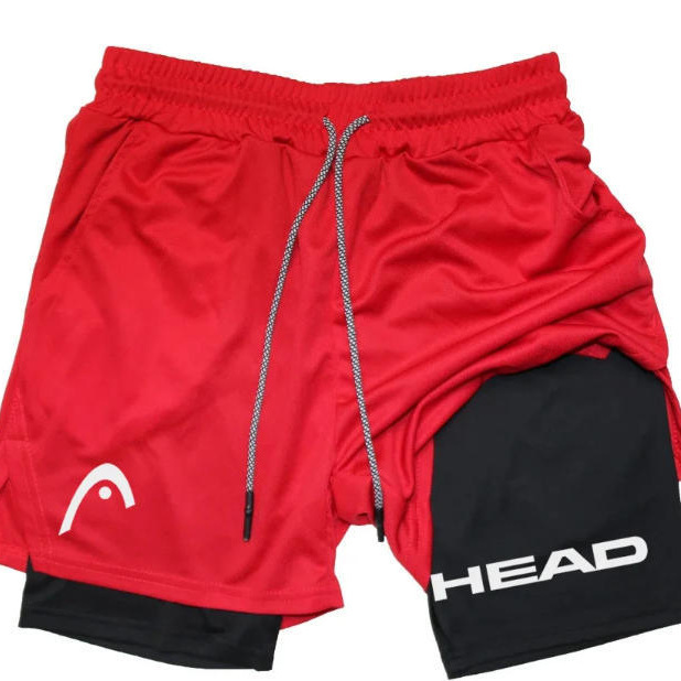 Summer Anime "Iron Fist" Headwear Men's Sports Shorts Printed Breathable Quick-Dry Double-Layer Two-In-One Casual Pants