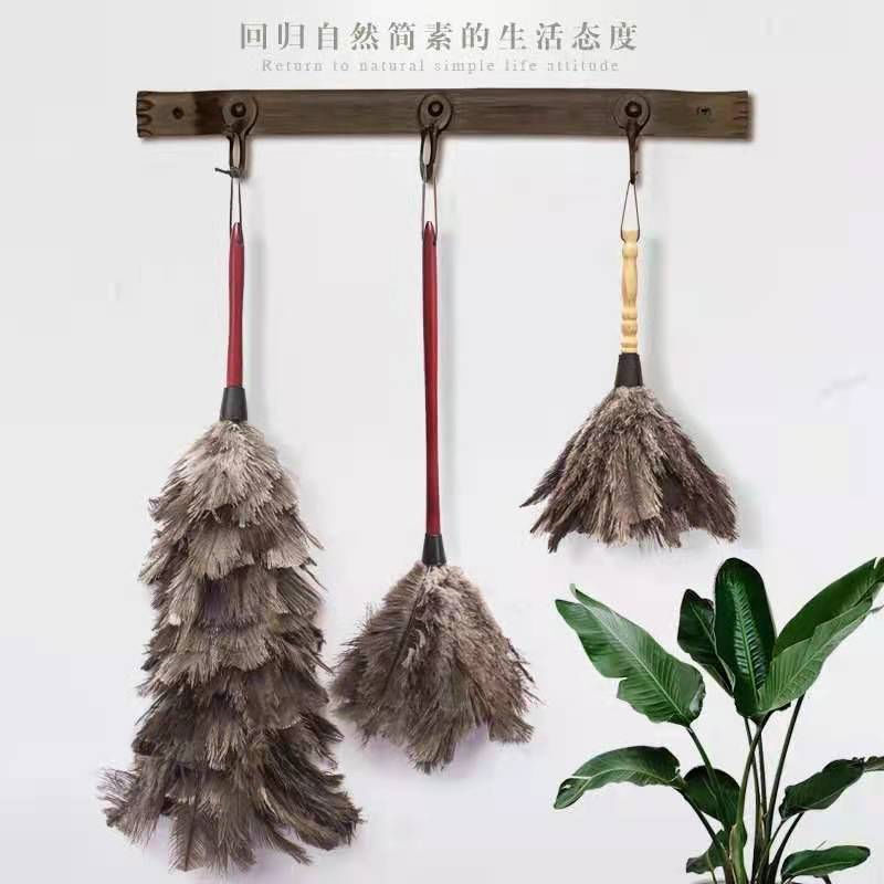 Pluma de avestruz plumero eliminación de polvo sin pelusa limpieza del hogar coche limpieza estática pelo gris cepillo artefacto plumero de pollo