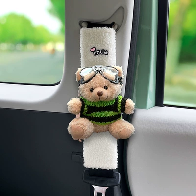 Teddy Fluff Car Seat: Seat belt shoulder pad - 06-style-lambswool-doll-shoulder-straps