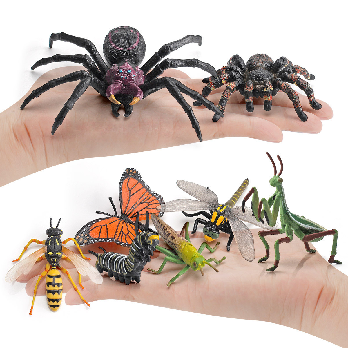 Exportación transfronteriza ciencia y educación infantil cognitiva modelo animal simulación mariposa sólida Libélula Insecto animal adornos de mesa de arena