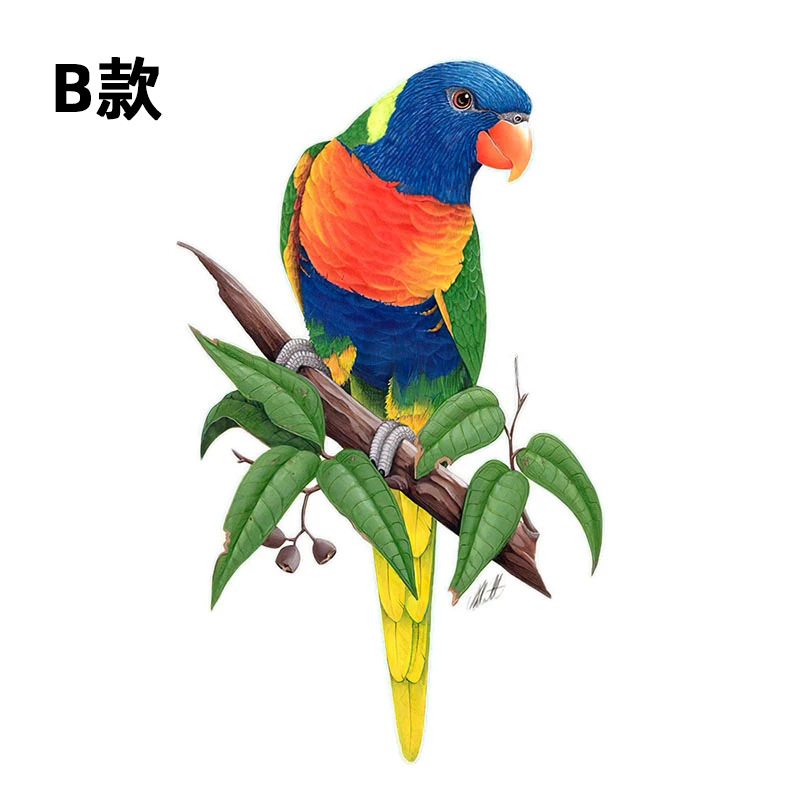3D simulación lindo loro pájaros personalizado creativo coche pegatinas de vidrio coche pegatinas puerta arañazos decorativos bloqueo pegatinas