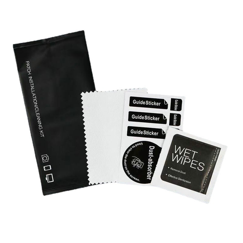 Fabricante spot teléfono móvil pasta de eliminación de polvo templado juego de limpieza de pantalla bolsa de alcohol de desinfección kit de ayuda de película