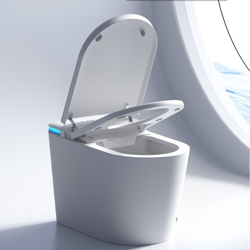 [Silent Flushing X8 Deluxe Edition] limpieza espiral con asiento ampliado triple filtración con tanque de agua de doble bomba inodoro inteligente