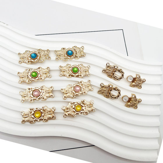 Flower-shaped metal plate buckle buckle collar buckle Hanfu cheongsam ancient costume Tang and Song shawl cape COS button
