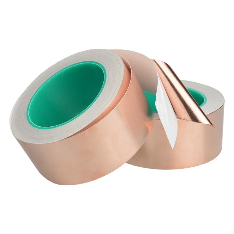 Cinta de lámina de cobre de doble conducción señal autoadhesiva blindaje mejorado disipación de calor 0,05mm cobre puro de doble cara conductor de una cara adhesivo 20 m
