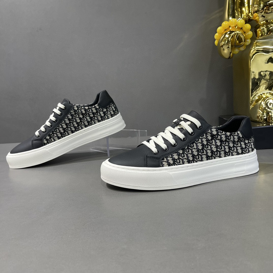 Men's Trendy All-match European Station Leather Sneakers Men's Shoes Breathable Cloth Shoes Men's Light Luxury Slip-on Casual Shoes