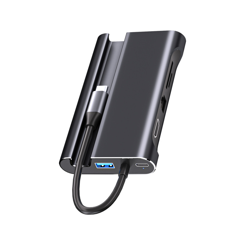Type-C ノートブック ハブ ドッキング ステーション 3.1 to HDMI/VGA/HUB、ネットワーク カード付き、高速で安定した伝送|undefined