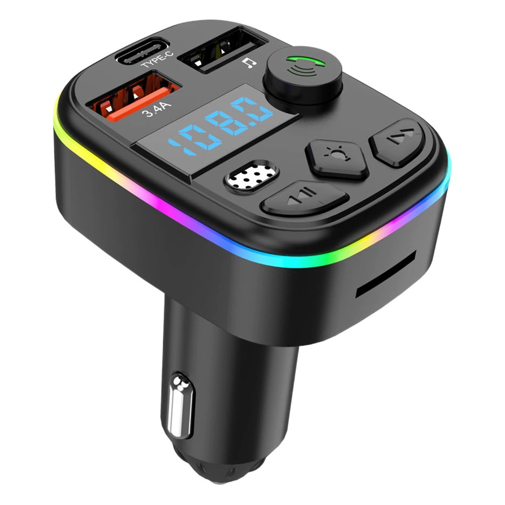C4 Автомобильный MP3 Bluetooth V5.3 Hands-Free Воспроизведение карты вызова FM-передатчик Автомобильное зарядное устройство для мобильного телефона Завод-изготовитель